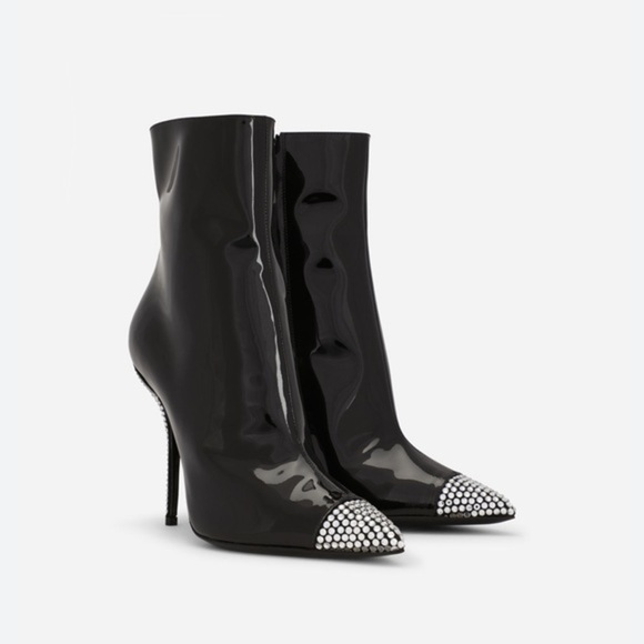New Dolce & Gabbana Patent Leather ankle boots with fusible rhinestones size 36 - Picture 3 of 17
